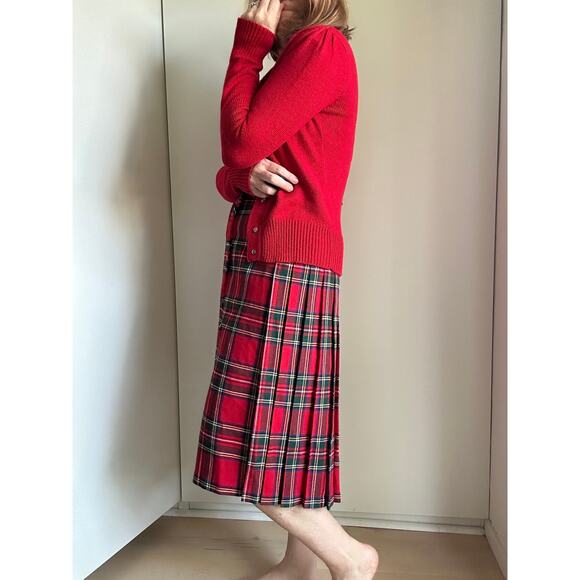 Vintage Tartan Plaid Wool Blend Wrap Skirt Size W26 School Girl Academia Fall - Picture 9 of 11